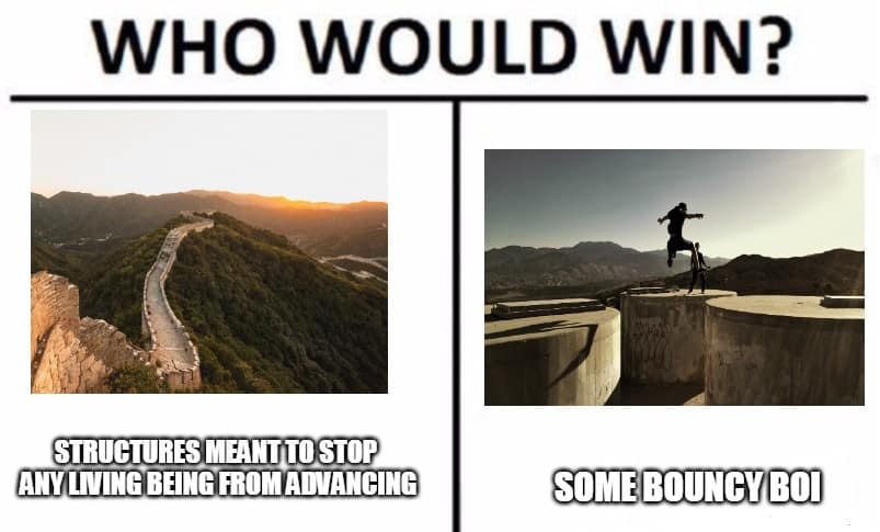 Parkour lernen Meme. Who would win? Wall or Bounce Boi